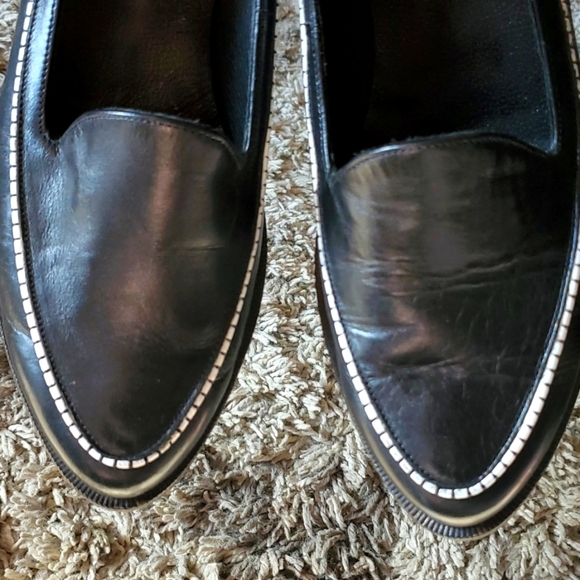 Daniella Lehavi Black and White Austin Loafers Leather Size 37 1/2 US Size 7 - Picture 7 of 8